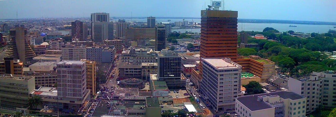Plateau district and the Ébrié Lagoon, Abidjan